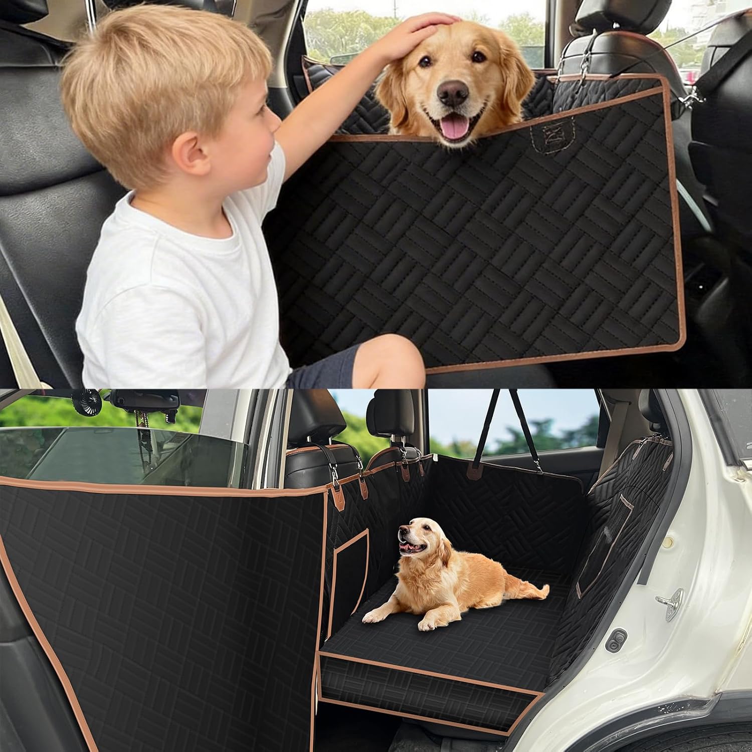 Convertible Furbuddies Back Seat Extender For Dogs 400lb Hard Bottom Dog Bed For Car Back Seat & Half Seat Dog Hammock With Seat Anchor Mesh Window Waterproof Dogs Car Seat Protector For Most Car SUV