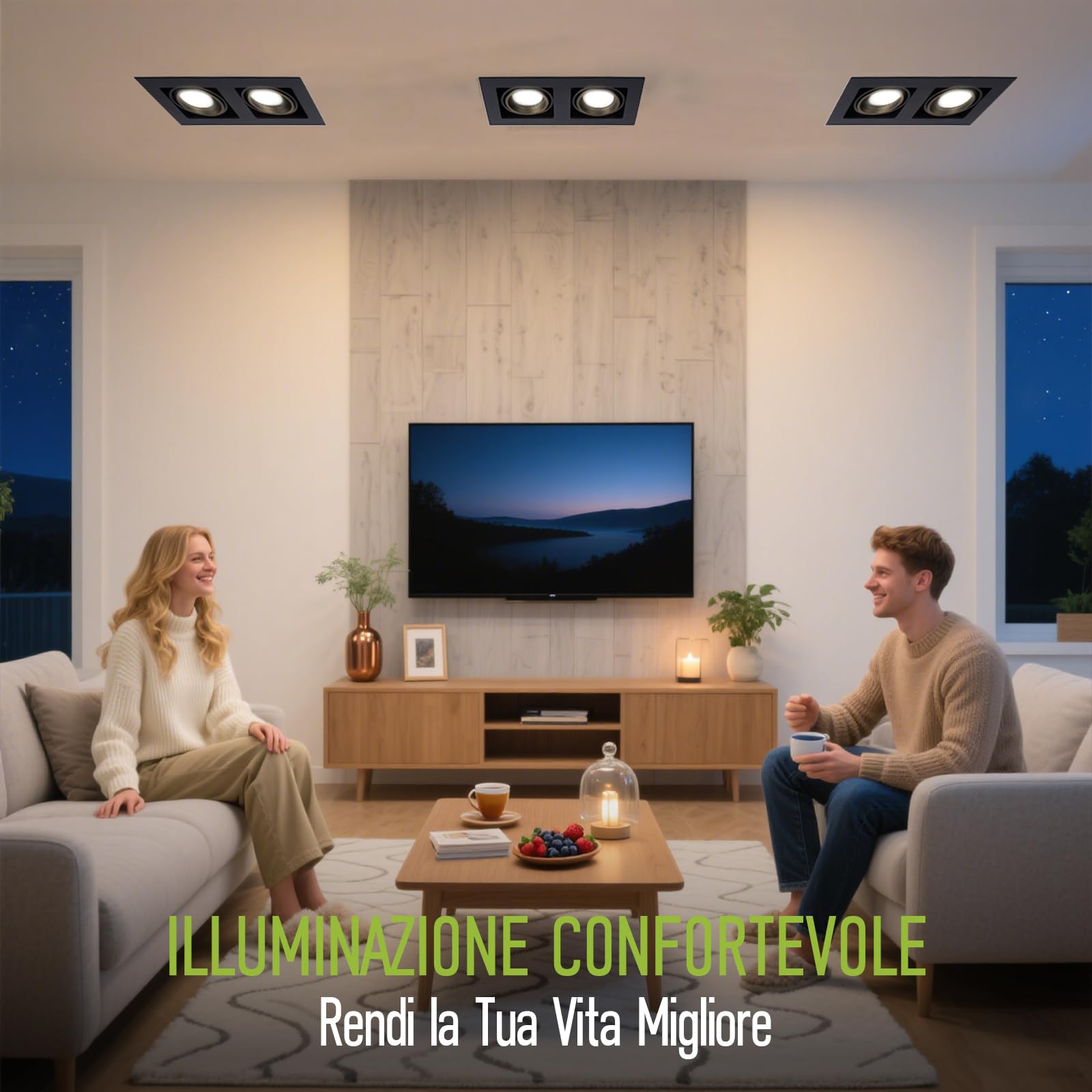 Faretto LED AR111 G53 12W Equivalente 75W Aalogena 3000K Bianco Caldo 940 Lumens AC/DC 12V Spot LED 45º Non Dimmerabile Ø111 x 68m