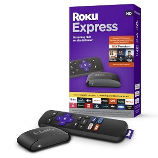 Roku Express Dispositivo de Streaming HD para TV (Spanish Edition) - Con VIX Premium, Control remoto con botones de acceso rápido I Roku Express HD Streaming Device for TV, with VIX Premium Offer - Amazon product rated Grade A