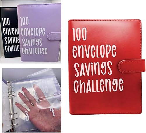 Carpeta para desafíos de 100 sobres, forma fácil y divertida de ahorrar $5,050 - Carpeta de desafíos de ahorro, carpeta de presupuesto con sobres de