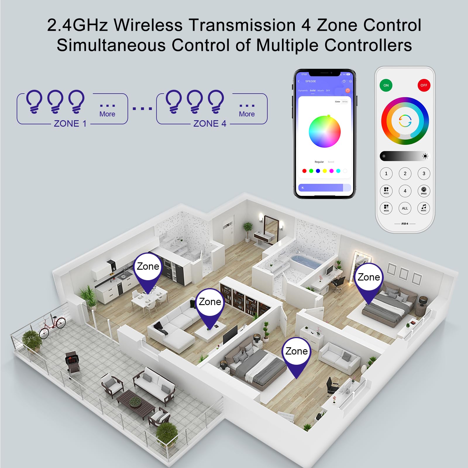 Controller LED WiFi Bluetooth 2.4GHz BTF-LIGHTING SP530E - Compatibile Con Strisce LED WS2812B, SK6812, Controllo App E Alexa - Foto 7