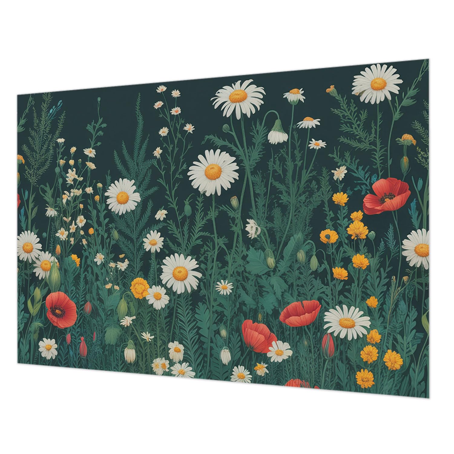 Papier peint intissé fleurs sauvages lavable pour rénovation murale
