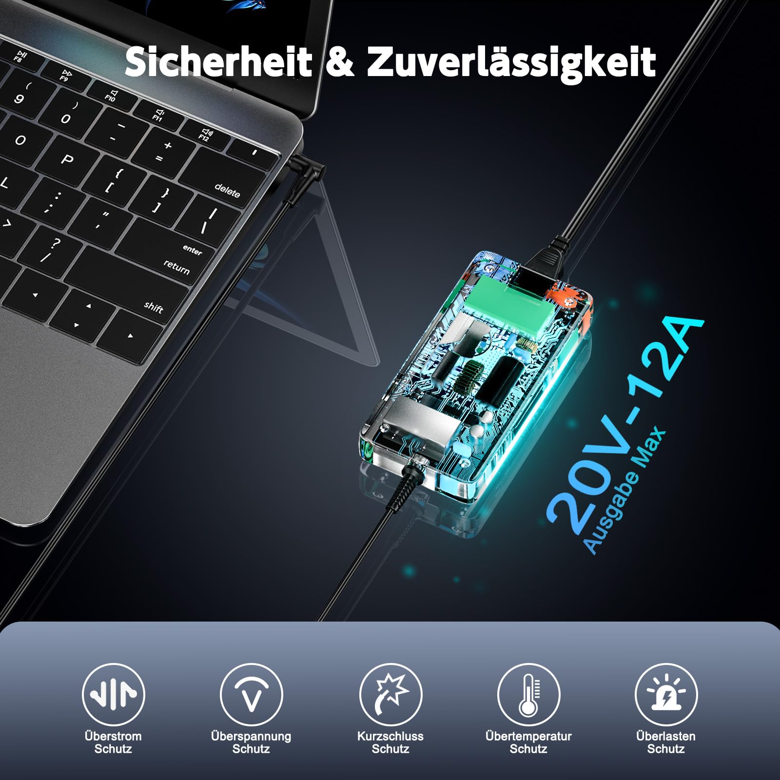 240W Laptop Ladekabel 20V 12A Netzteil Kompatibel mit ASUS TUF A15 A17 F15 F17 FA507 FX507 FA506 FX506 FA707 Rog Zephyrus G14 G16 G15 S17 ROG Strix G15 G17 G513 ADP-240EB B Ladegerät