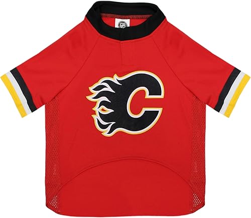 Miniatura 2 de Camiseta NHL Calgary Flames para perros y gatos, talla XL. Deja que tu mascota sea un verdadero fanático de la NHL!