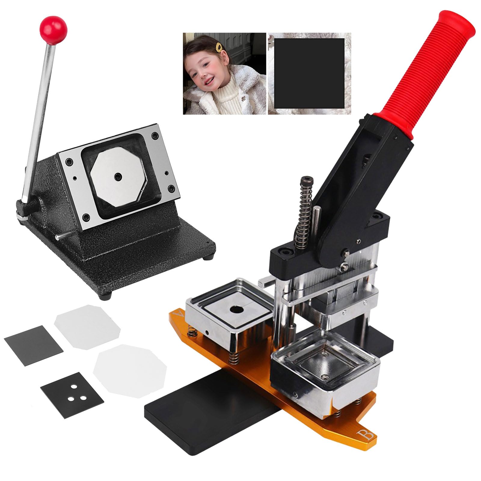 JKJZSALJ Diy Badge Making Machine For Custom Button Maker,50Mm Fridge Magnet Button Badge Making,50 * 50Mm Paper Cutter With Magnetic Refrigerator Magnet Accessories