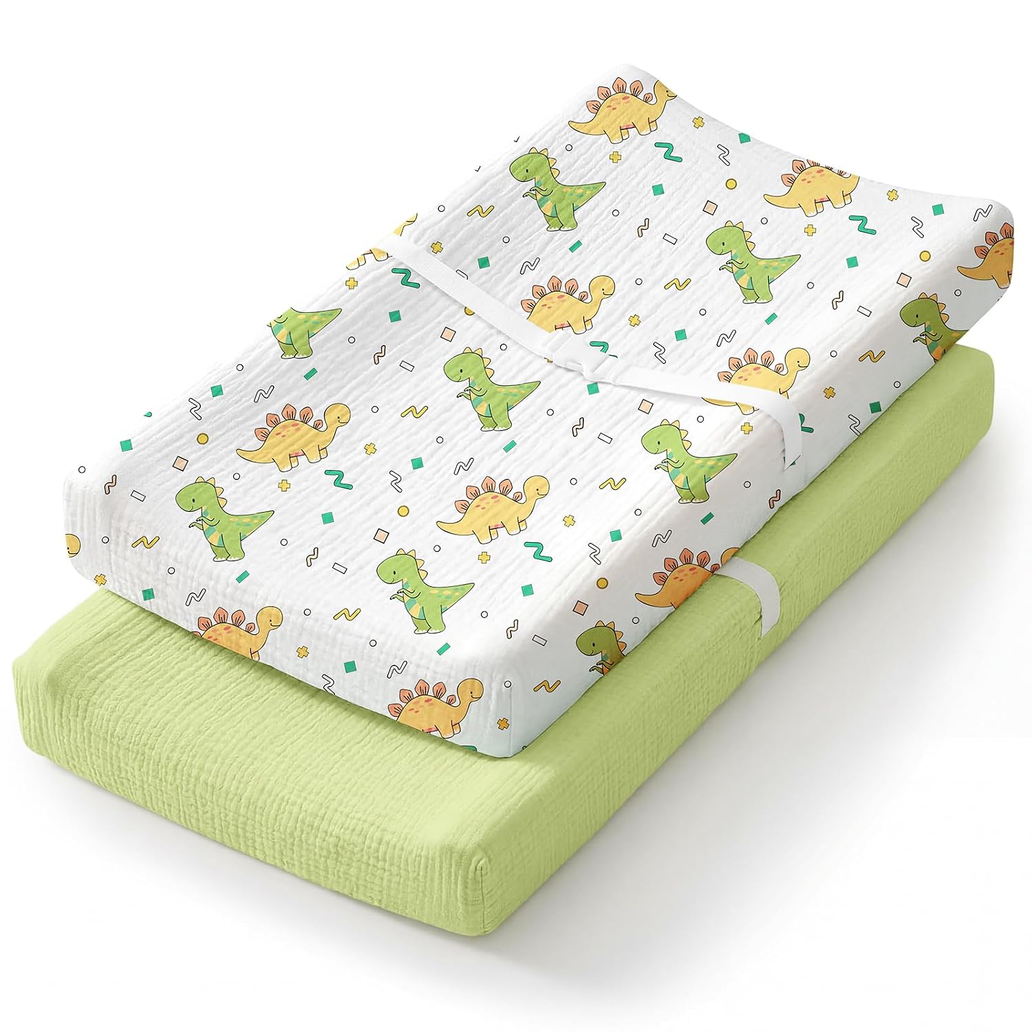 Changing Pad Cover Waterproof 2-Pack for Baby Girl, Soft Breathable Cotton Fitted Diaper Changing Table Covers, Fit Standard 32"x16" Contoured Pad, Pink Floral