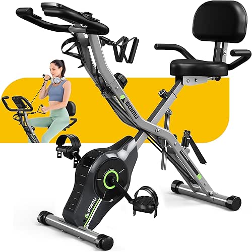 Exercise Bike, 5 in 1 Foldable Stationary Bike for Seniors,