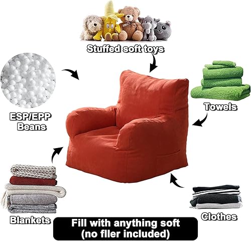 Miniatura 3 de Sofá Lazy Sack  Puf gigante para adultos (sin relleno), tumbona perezosa, tatami, ultra suave, funda para silla, muebles de sala de estar, asiento
