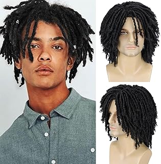 Dreadlock Wig for Men 12 Inch Short Dreadlock Wigs Wear and Go for Daily