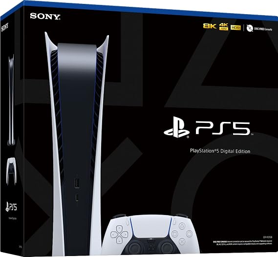 Sony PlayStation 5 PS5 Disc Version Gaming Console, 4K Blu-ray Player, 16GB GDDR6 Memory, Ultra-High Speed 825GB SSD, WiFi 6, Bluetooth 5.1, 120Hz 8K Output
