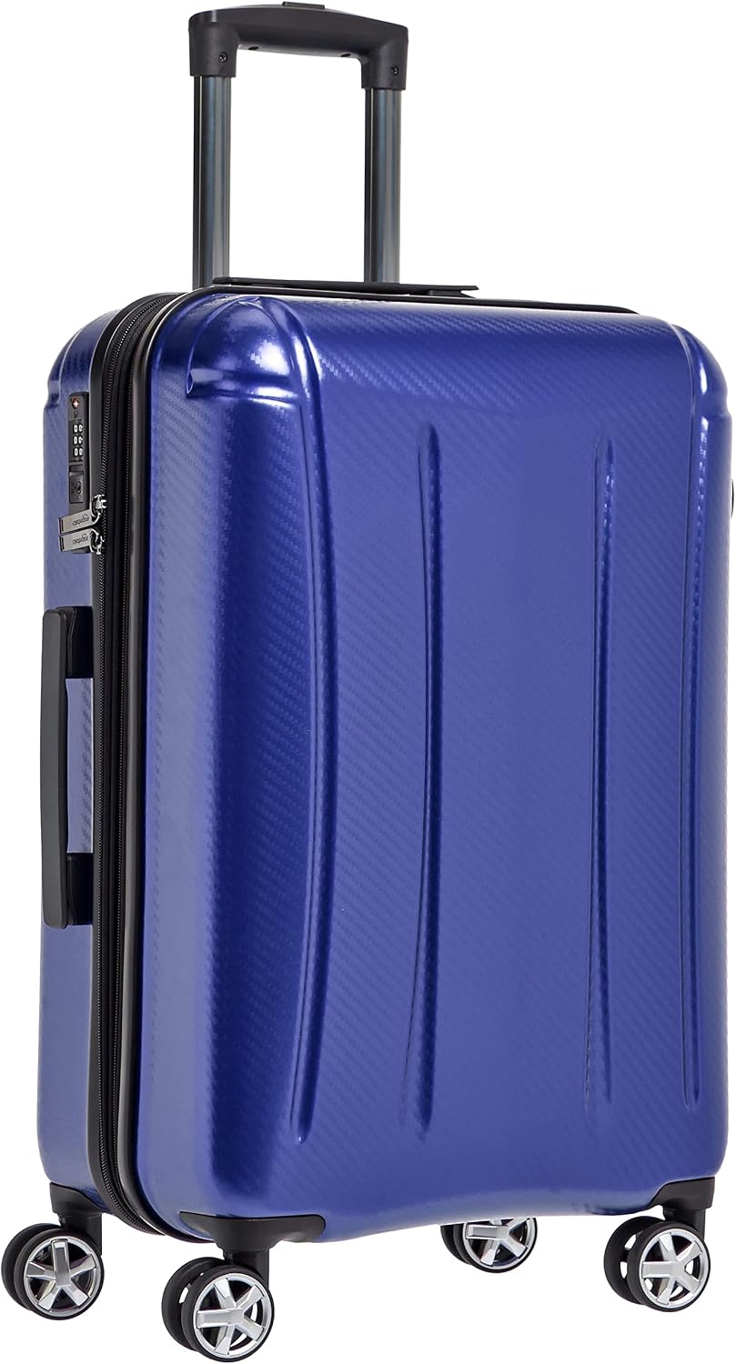 Amazon Basics Oxford Expandable Spinner Luggage Suitcase with TSA Lock - 30.1 Inch, Blue
