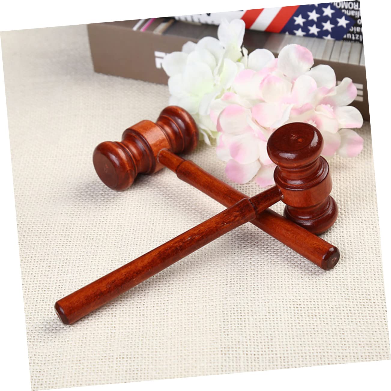 HOODANCOS Judge Hammer Set for Boys and Girls 4pcs Wooden Toys Educational Role Play Tool for Boys Girls