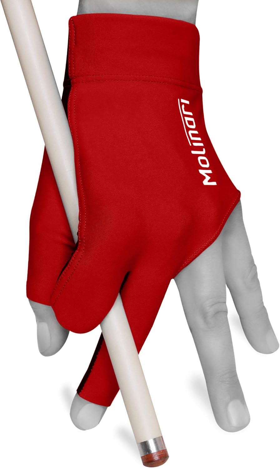 Molinari Billiard Pool Cue Glove - for Left Hand (Right-Handed Player)