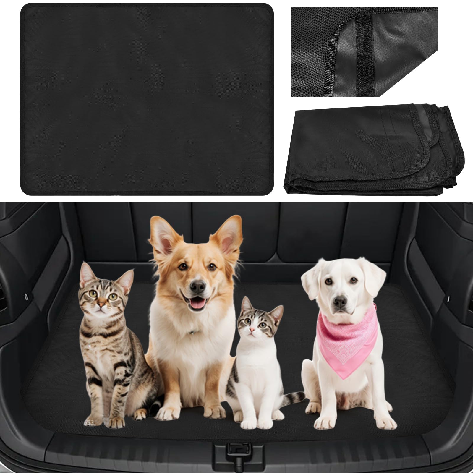 Protector Maletero Coche Perro,105x80cm Protector Maletero Coche Impermeable y Resistente Universal Funda Protectora Coche Antideslizante Alfombrilla de Maleteros para Coches, SUVs y Camiones