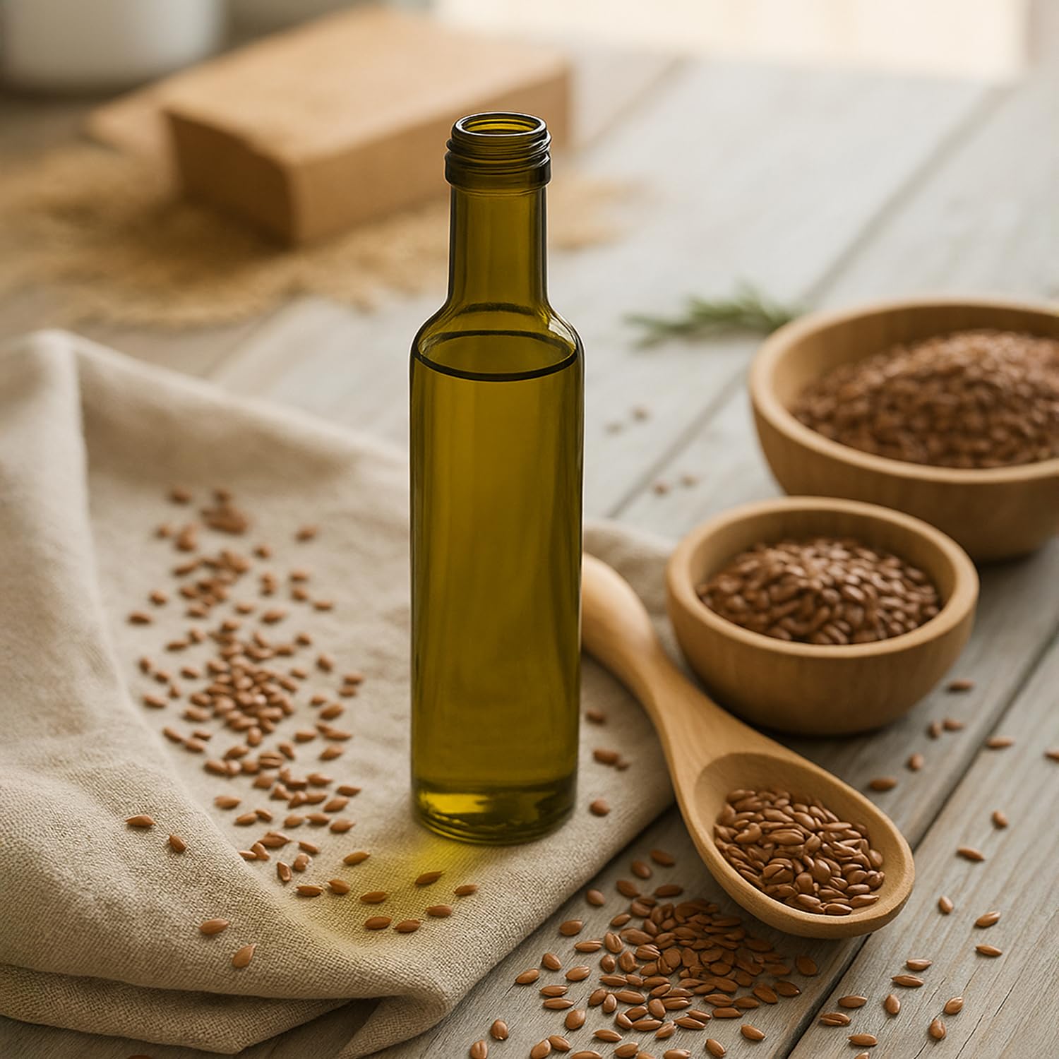 Szklana butelka Dorica 250 ml z dozownikiem – na oliwę z oliwek, olej i wino (50, szkło oliwkowe)
