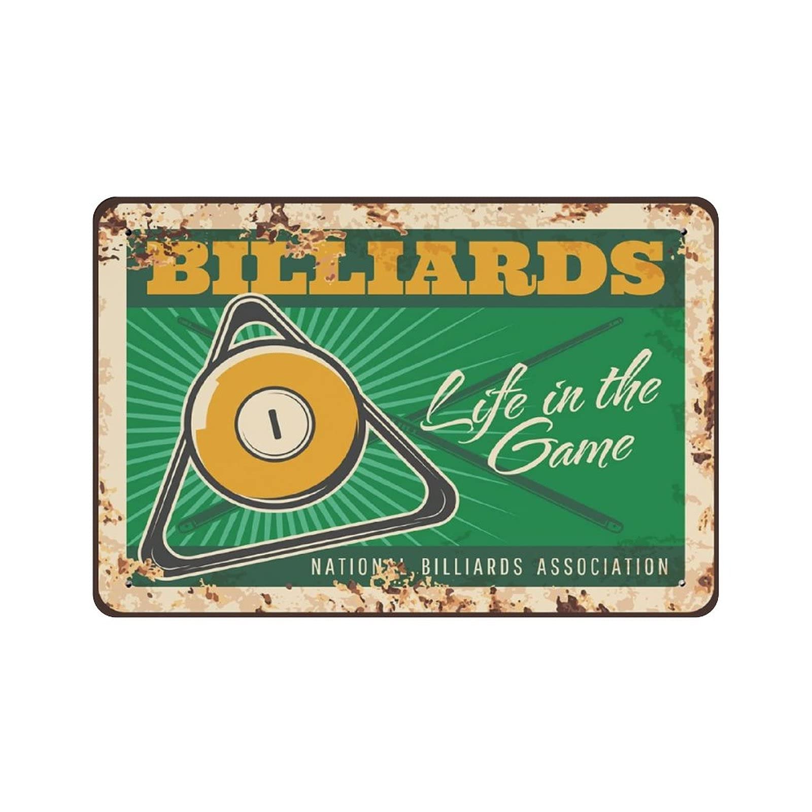 rayprint Metal Tin Sign Billiards Game Vintage Tin Poster Metal Sign Wall Decoration Country Kitchen Home Garage Decor 8"x12"
