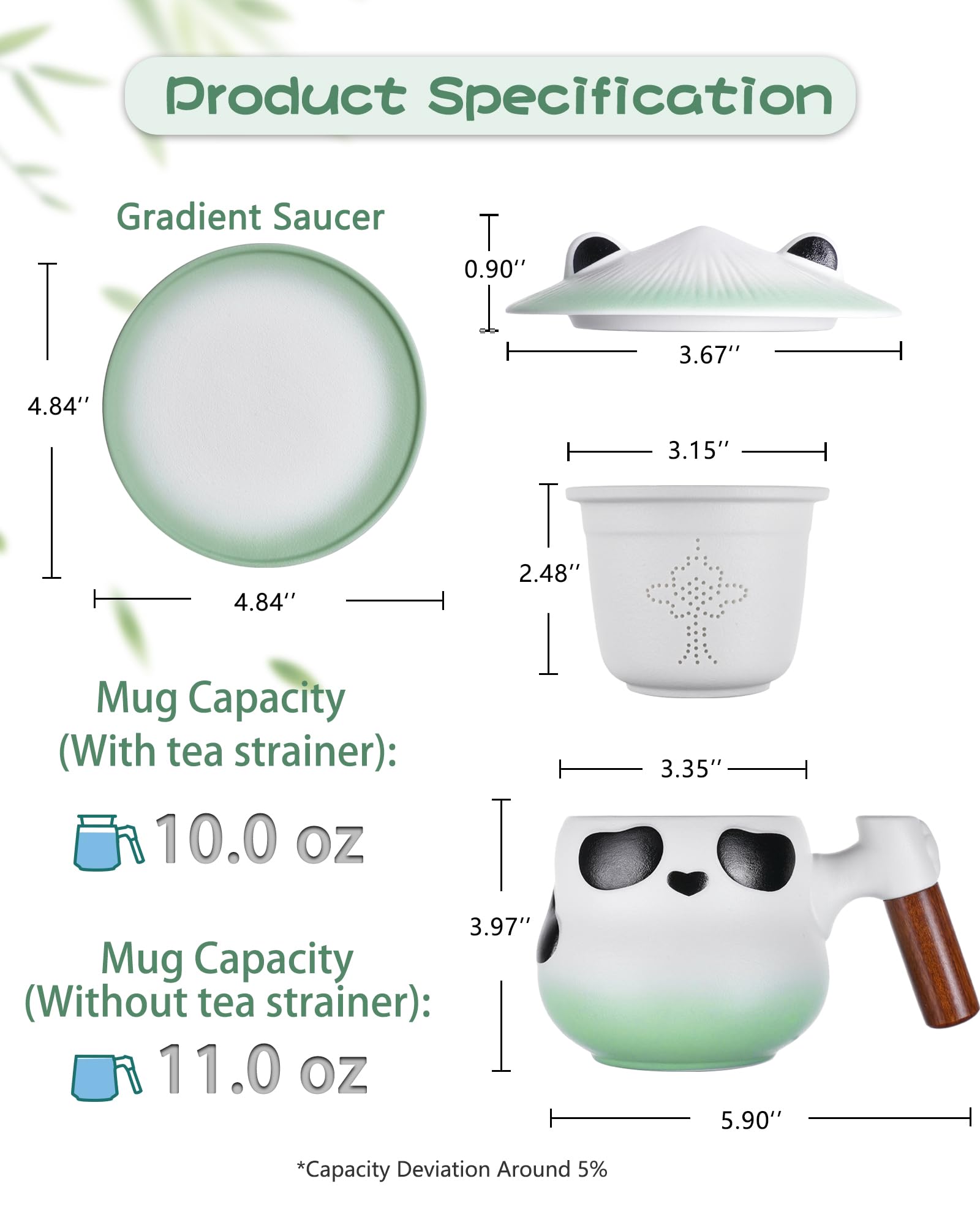 ZENS Tea Cup With Infuser And Lid, 11 Oz Cute ... - SHEIN UK - View #4