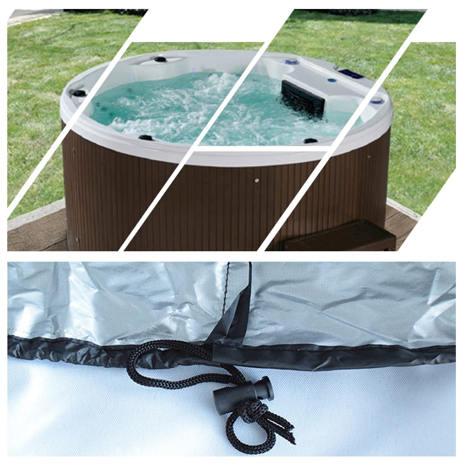 Copertura for Vasca Idromassaggio Rotonda Copertura for SPA,Vasca idromassaggio for Interni ed Esterni Whirlpool SPA Hot Tub, Copertura for Piscina Coperture for Vasca idromassaggio(Black,200*30cm