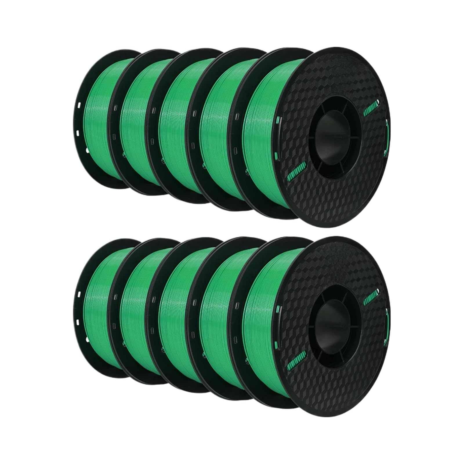 22LBS 10 Rolls 1KG PETG TPU PLA Filament pour imprimante 3D 1.75mm(10KG PLA Green)