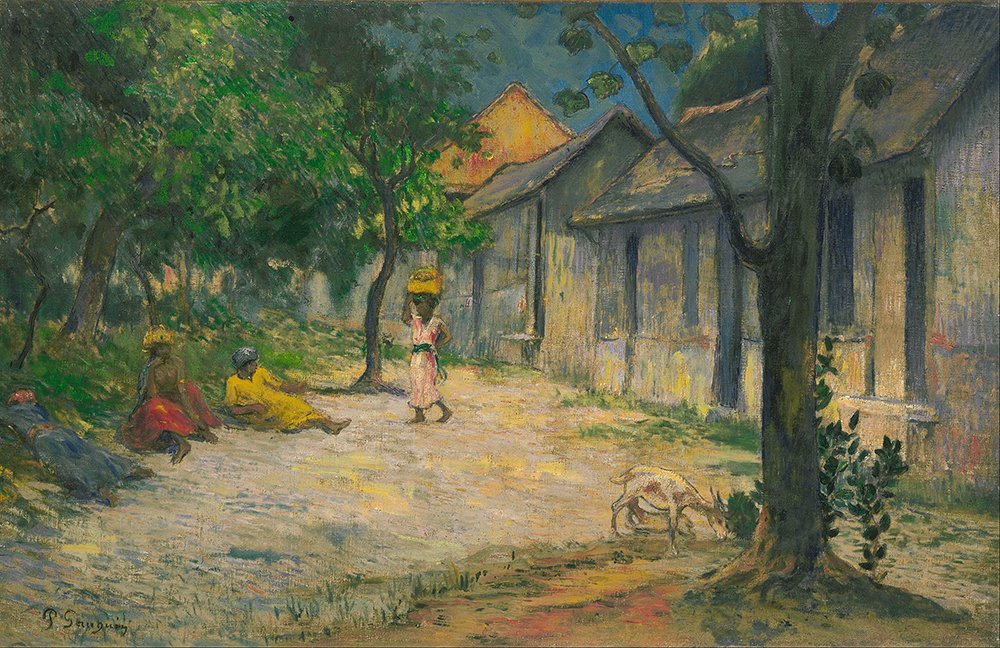 Lámina matte de Paul Gauguin Femmes et Chevre en impresión de alta fidelidad