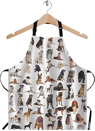 WONDERTIFY Delantal divertido de alpaca familiar, delantal con diseño de llama arcoíris, Multi Ra16