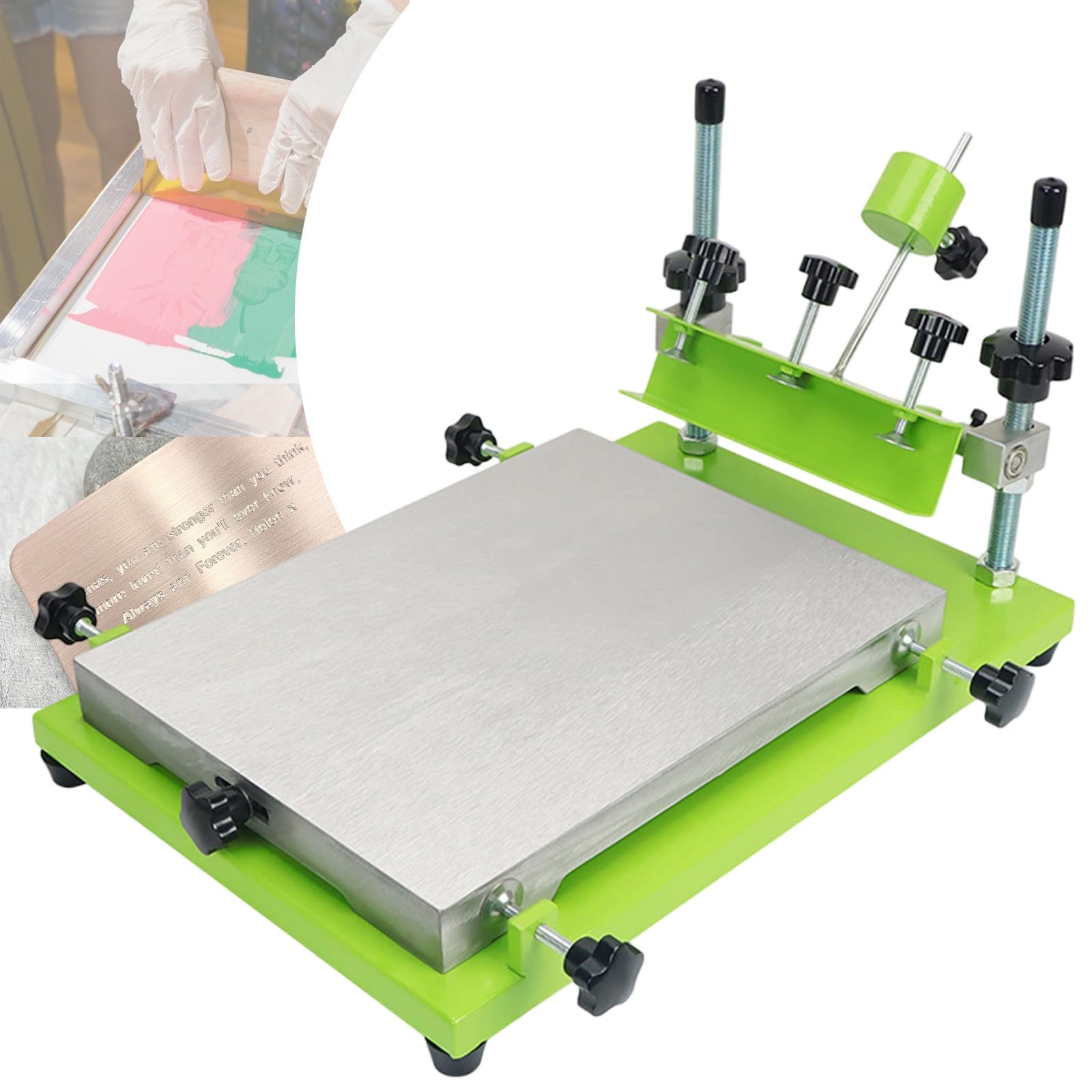 Siebdruckmaschine, Aluminium-Werkbank für T-Shirts, Mehrzweck-Schaber mit 20 cm Schaber für DIY-Projekte, einfache Einrichtung und Verwendung