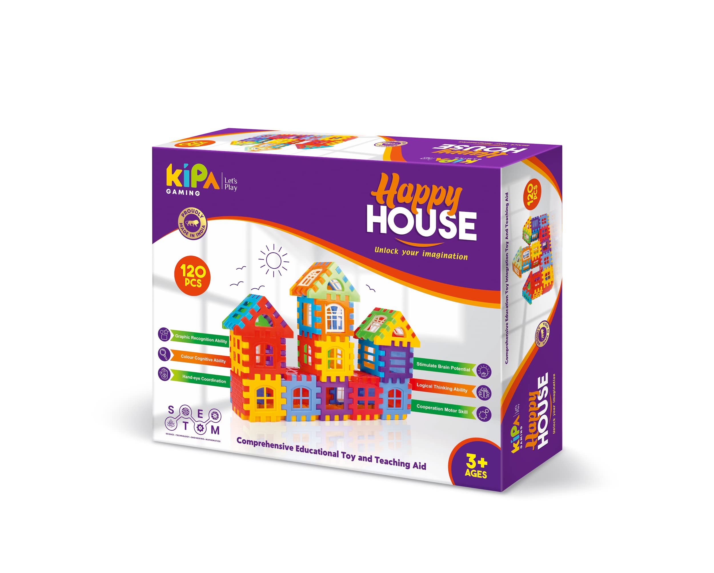 Buy KIPA India 120 Pieces Multi Colored Mega Jumbo Happy Home House
