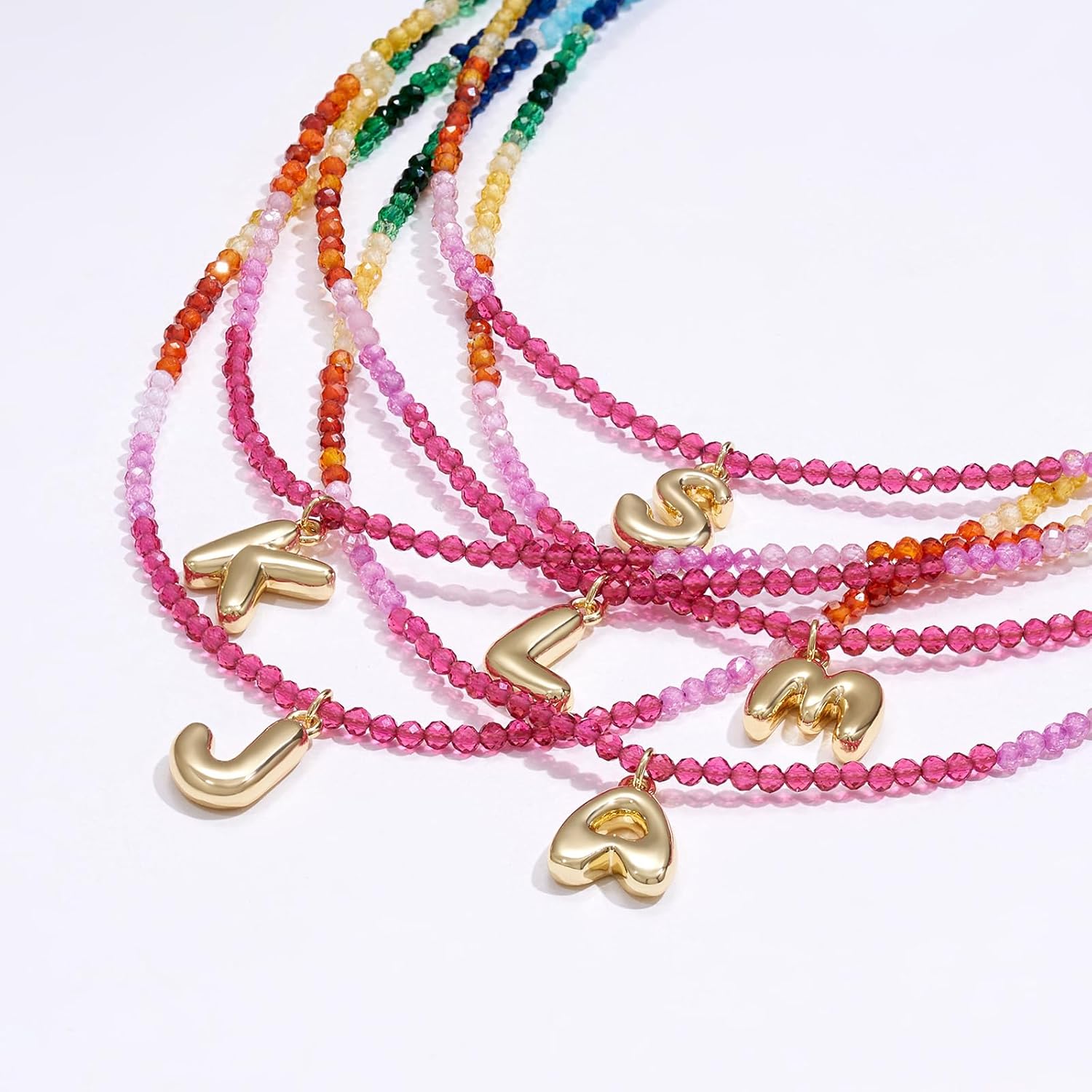 KissYan Beaded Initial Necklace for Women, 14K Gold Nigeria Ubuy