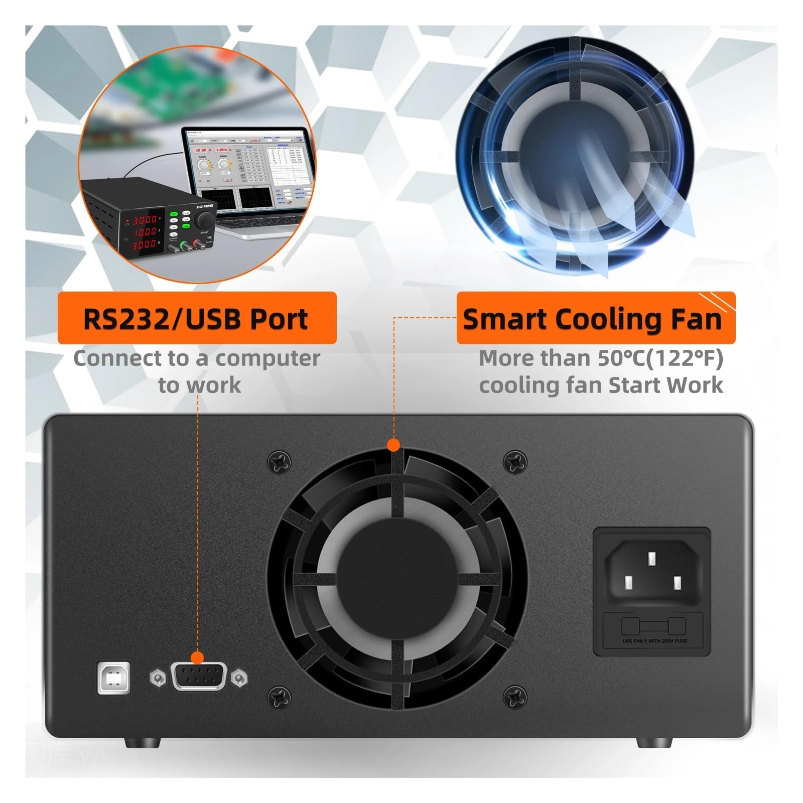 Amazon | 直流安定化電源 ベンチ DC 電源 RS-232/USB ポート