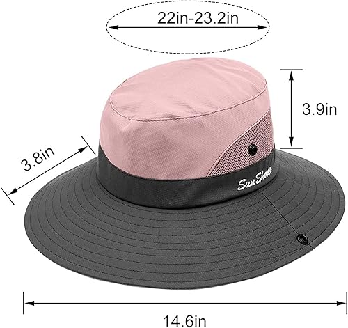 Miniatura 8 de Sun hat Womens,Women Hats with Brim Ponytail Hole UV Protection Boonie Hat for Outdoor Garden Beach Fishing Hat