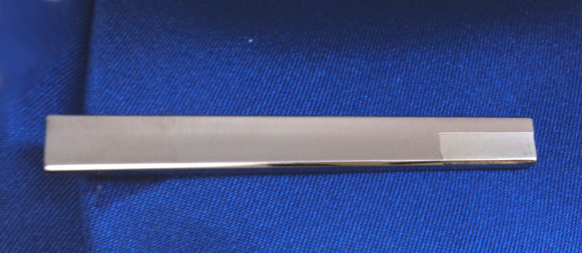 Krawattenschieber Edelstahl matt + 925er Silber Part ca. 6,4 cm l. m.i. Germany inkl. Geschenkbox