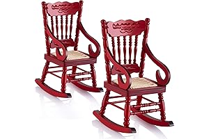 Exquisite Wooden Dollhouse Christmas Chairs - A touch of festive nostalgia, crafted...