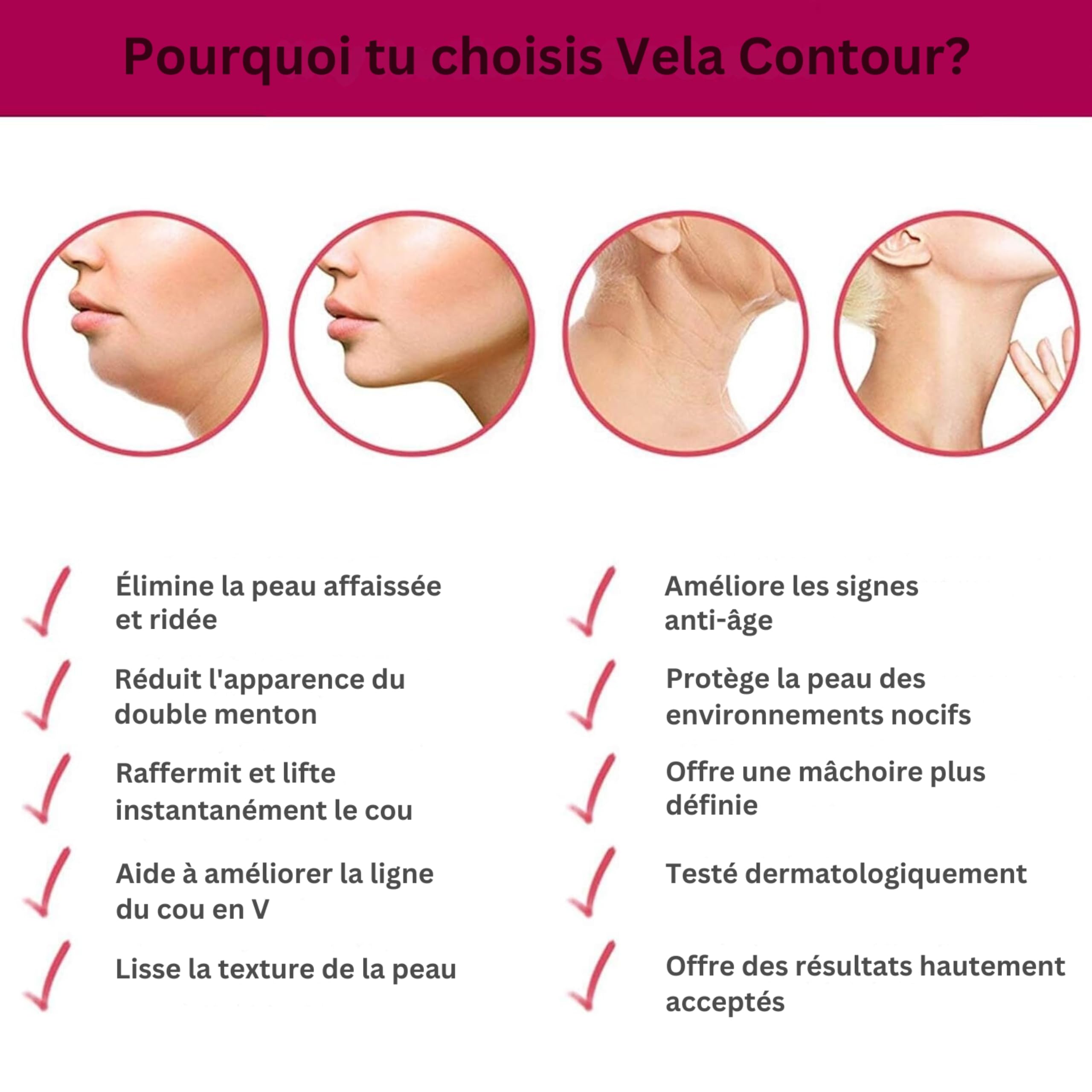 Vela Contour Sérum - Raffermissant et Liftant pour le Cou, Anti-Rides, Réduit le Relâchement et le Double Menton | ANACIS Sérum Visage et Cou