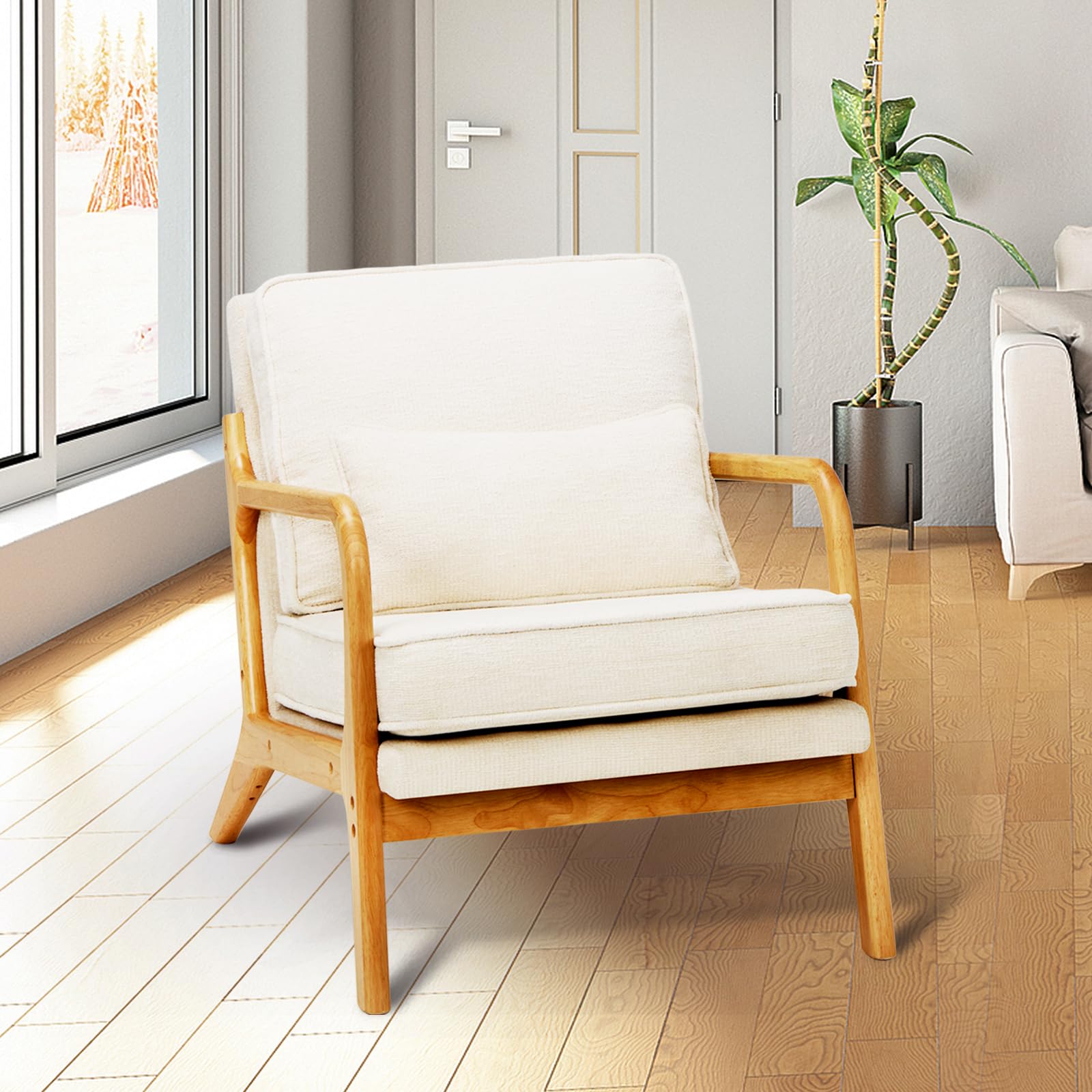 Amazon.com: COLAMY Mid Century Modern Accent Chair with Lumbar