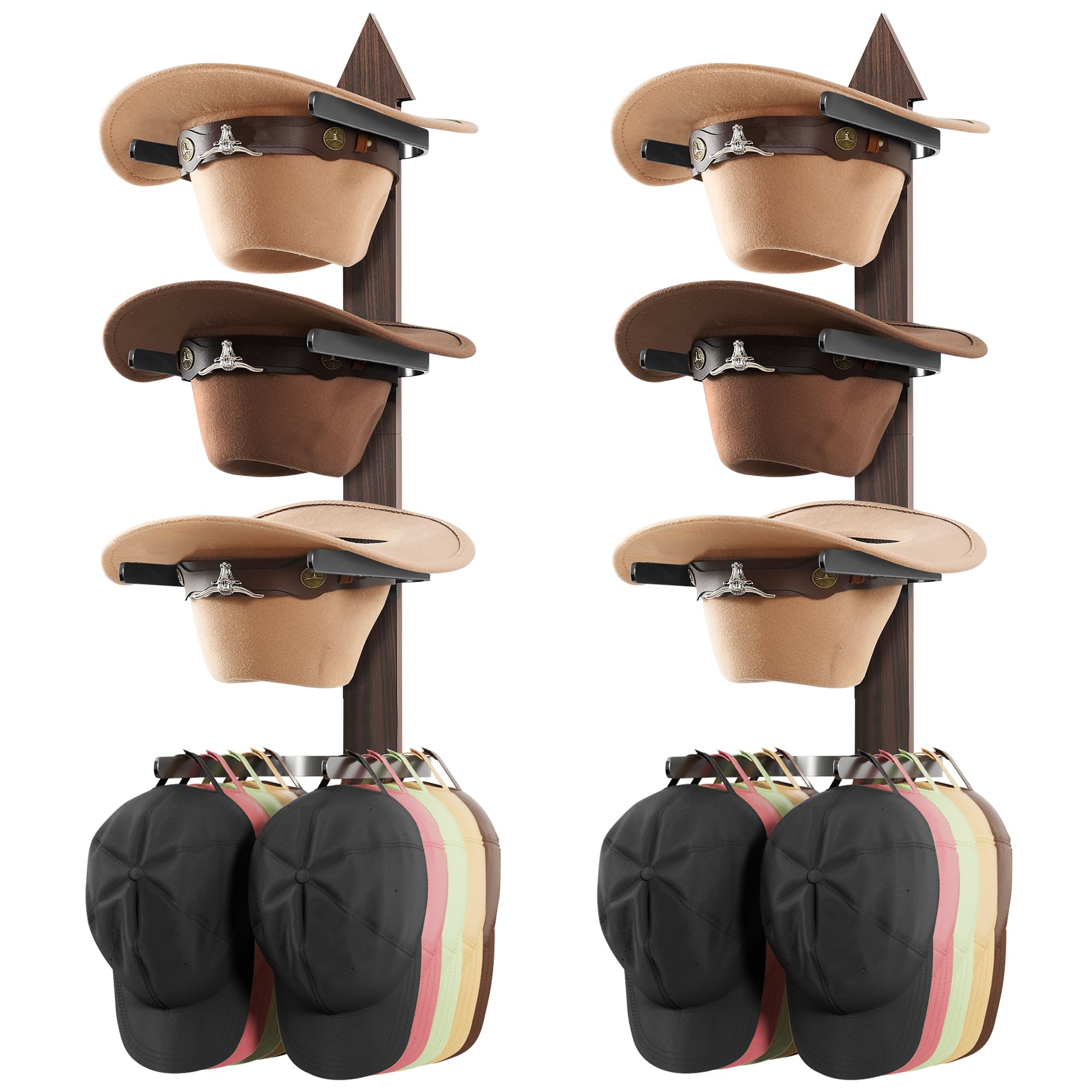 Cowboy Hoedhouder, hoedenhouder, hoedenorganizer, wandhouder, hoedenhaken, hoedenhaken, hoedenhaken, hoedhaken, hoedhaken, zonder boren, geen installatiegereedschap nodig, zelfklevend, kan sterke stickers vasthouden (houdt tot 6,8 kg