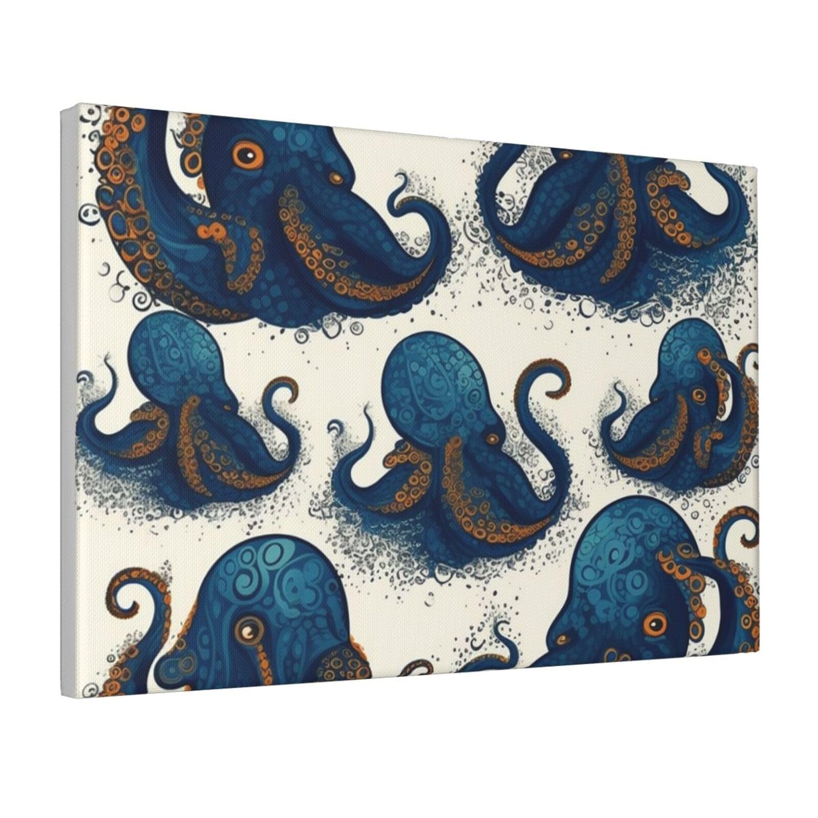 Framed Wall Art for Living Room Art Work, Tentacles octopus Picture Prints Modern Office Wall Paintings Poster Aesthetic Wall Decorations for Home Decor Ready To Hang 8"x12"