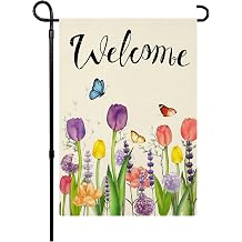 Spring Garden Flag Floral 12x18 Inch Small Vertical Double Sided Seasonal Spring Flag Flower Yard Outdoor Flag Decoration