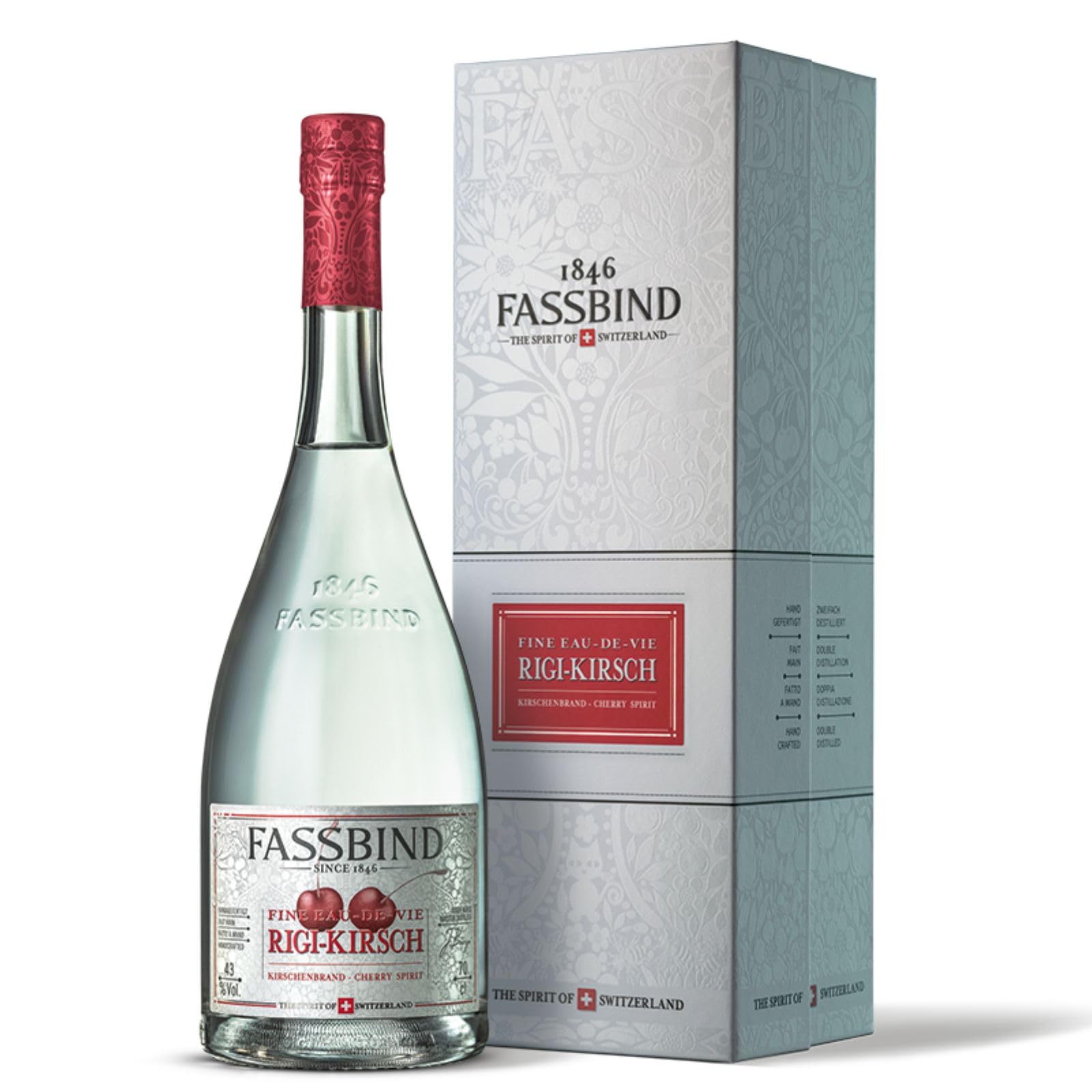Fassbind Les Eaux de Vie Rigi-Kirsch in Geschenkpackung mit 43% vol. (1 x 0,7l)