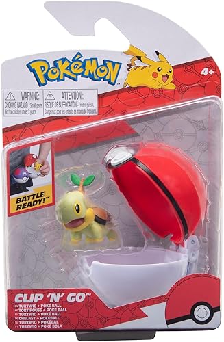 Pokémon PKW2662 - Clip'n'Go Pokéball - Chelast & Pokéball, Official Pokéball with Detailed 5 cm Figure