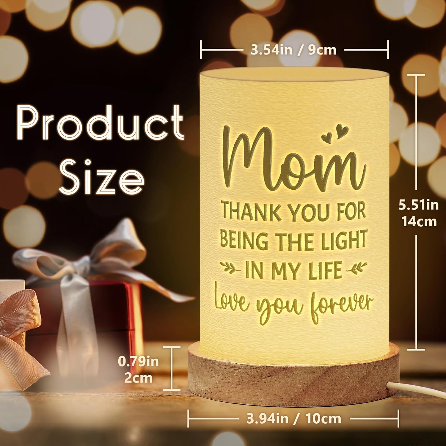 Afterprints Birthday Valentines Day Gifts for Mom, 3D Printed Night Light, Mom Gifts from Daughter Son, Best Gift for Mother, Table Lamp with Floral & Butterfly Design - Image 6