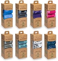Vista 181 de Best Pet Supplies - Bolsas para limpieza de excremento de perro, rollo de repuesto, uso en exteriores, a prueba de fugas y desgarros, plástico