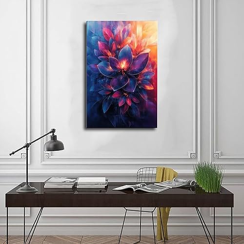 Miniatura 3 de ZMLIS Cyberpunk Inspired Retro Nature Abstract Print  Neon Purple & Sapphire Blue  Unique Modern Wall Art Canvas Wall Art Print Poster For Home