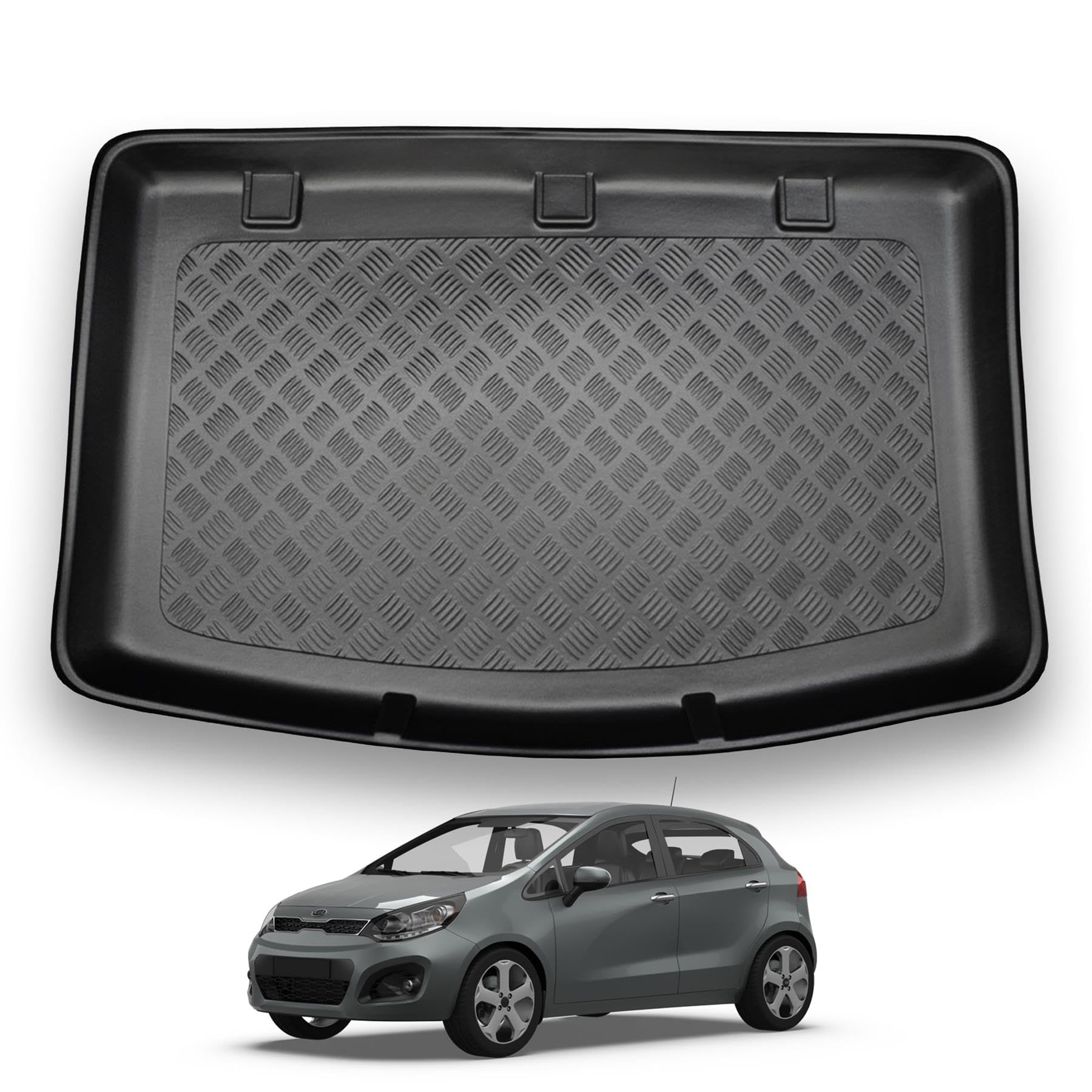 Car Boot Mats For KIA Rio Ⅲ Sedan (UB) 2011 2012 2013 2014 2015 2016 2017, Leather All Weather Waterproof Anti-scratch Non-slip Protector Pad