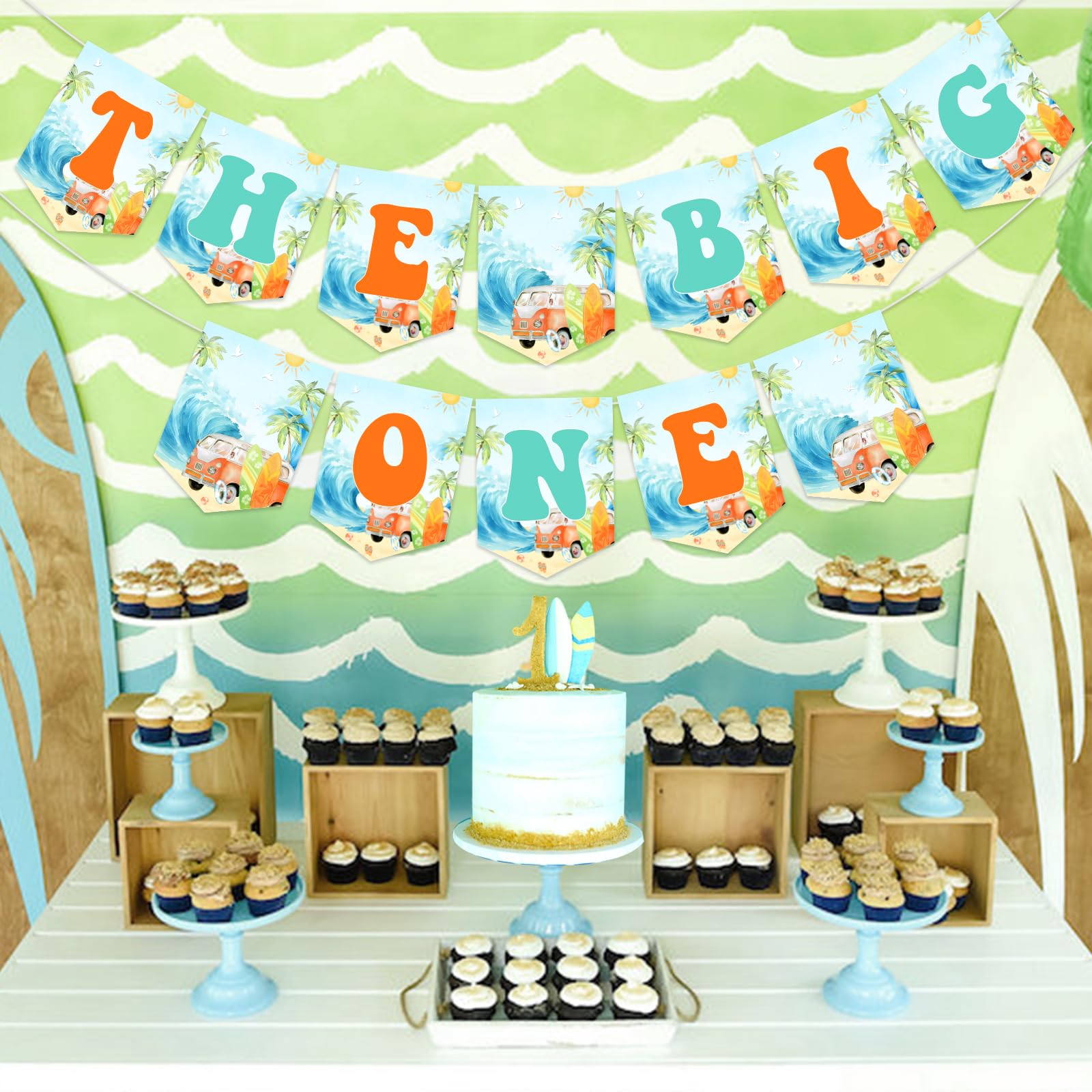 The Big One Banner Surfing 1st Birthday Party Decorations Surfing...