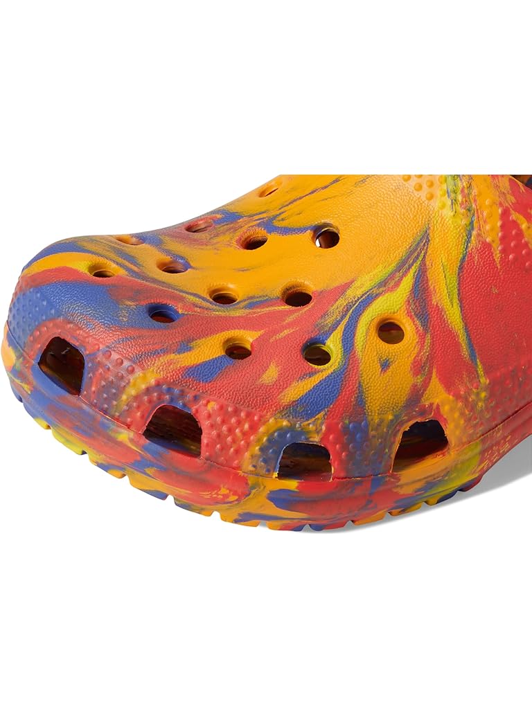 Yellow Crocs Classic Marbled Tie-Dye Clog (Toddler)