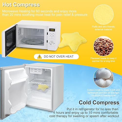 Miniatura 5 de Atsuwell Almohadilla térmica para microondas, almohada de calor húmeda y cálida multiusos, almohadilla térmica esponjosa para microondas para