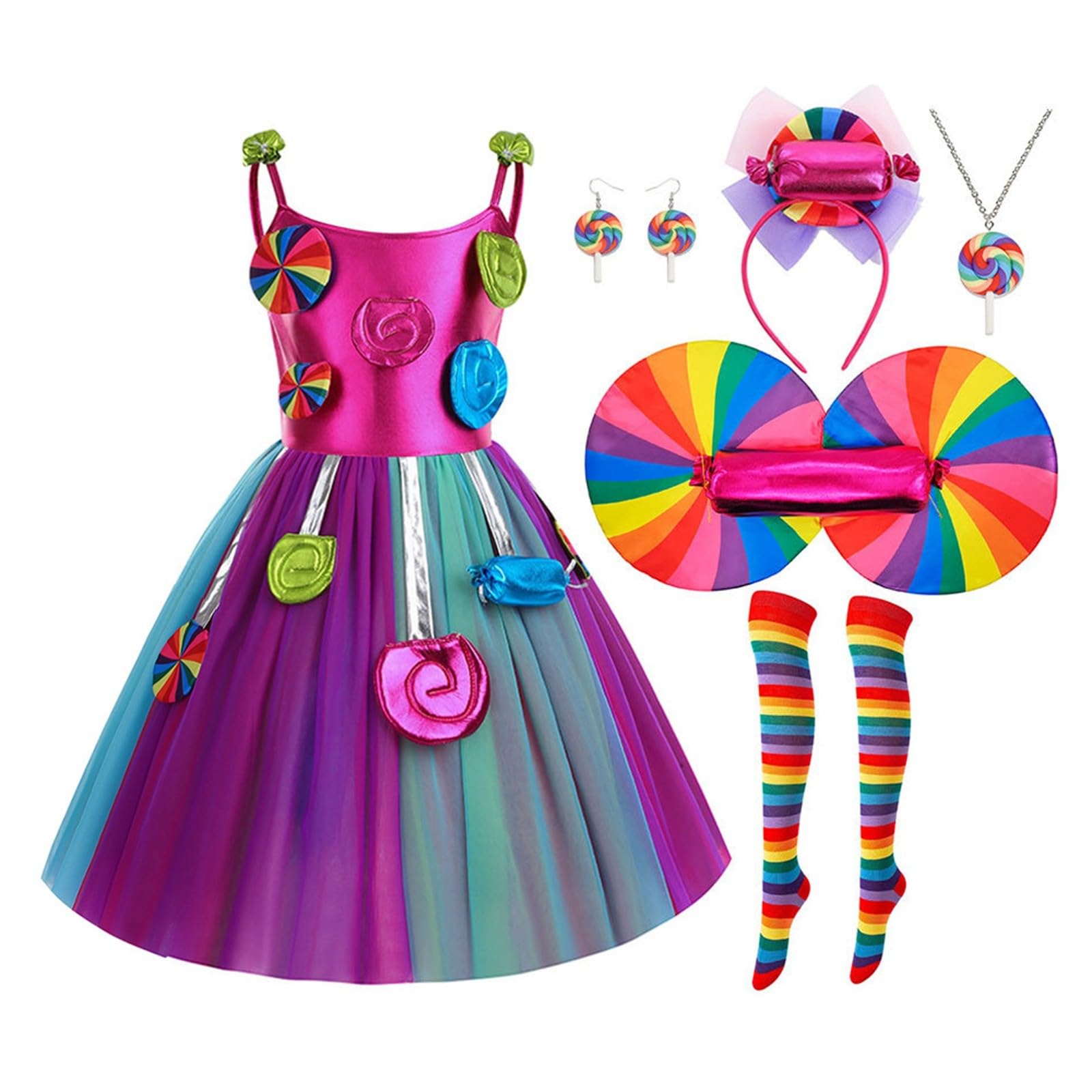 Set da principessa per bambine, con copricapo per feste di compleanno, feste in maschera, abbigliamento storico