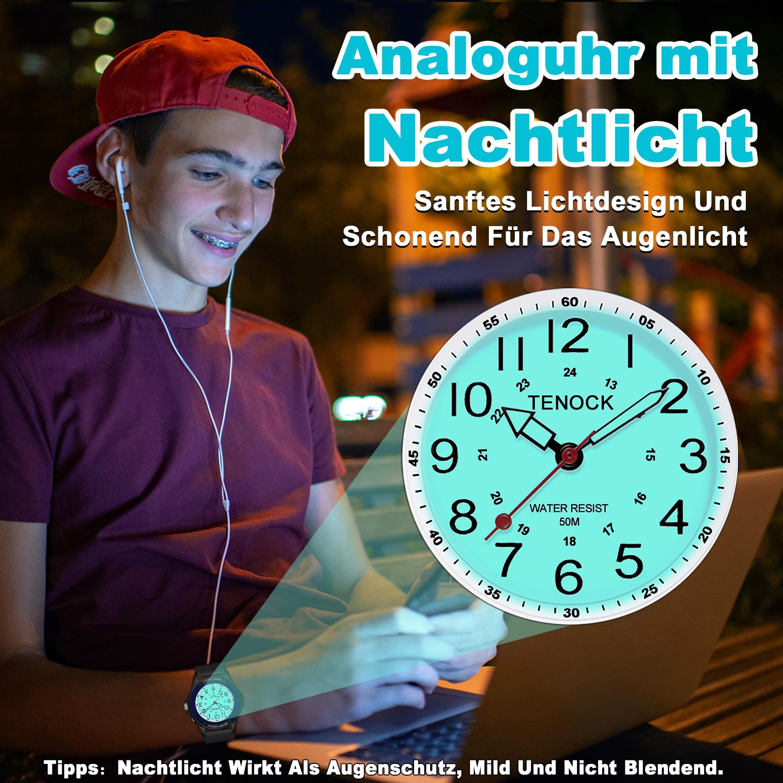 TENOCK Orologio Da Polso Sportivo Da Donna Analogico Al Quarzo 50 M Impermeabile Con Luce Notturna Per Abbinamenti Casual O Attività Sportive