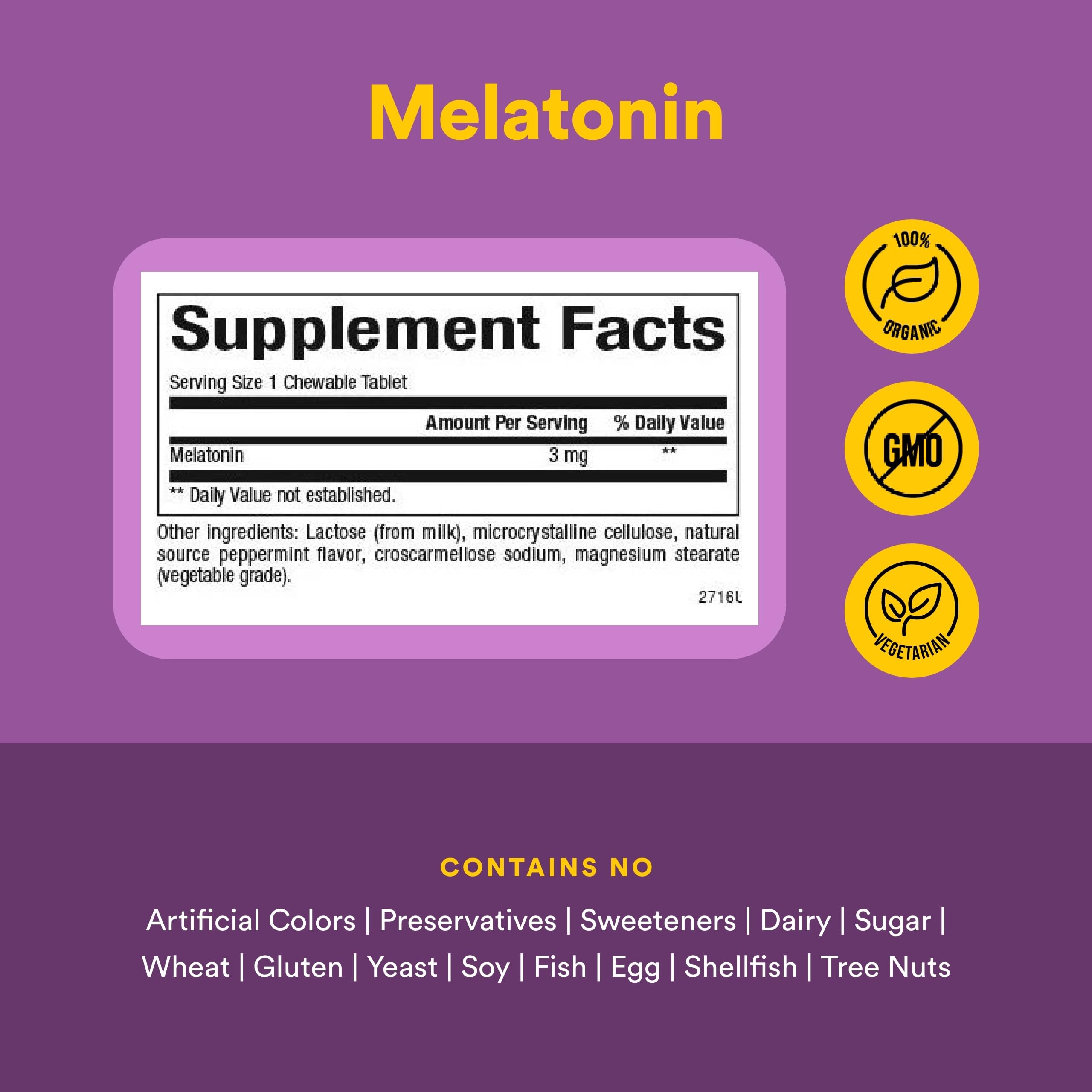 Natural Factors Melatonin 3 mg Sleep Support*, 180 Chewable Tablets — Amazon image 4