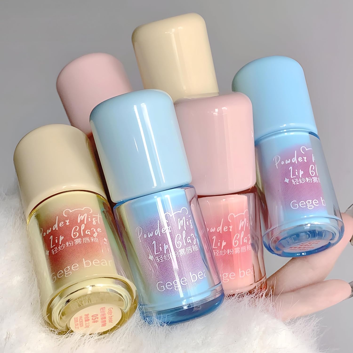 Gege Bear Light Gauze Powder Mist Lip Glaze | Nude Dream Brown Rose Peach Colors | Matte Velvet Lipstick Long Lasting Waterproof | Kiss Proof Smudgeproof | Creamy Soft & Smooth Application | Gen Z Beauty Collection | Lipstick With Brush Applicator for Women (03# Rose, 2.5g)-picture-12
